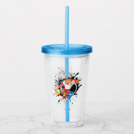 Copo De Acrílico Chute como se estivesse quente. futebol de animaçã