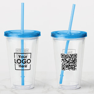 Copo De Acrílico Código QR do Logotipo de Empresa Personalizado Sim