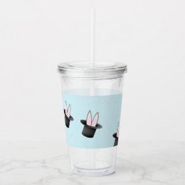 Copo De Acrílico Coelhinho com um chapéu com uva mágica azul