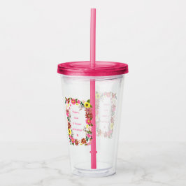 Copo De Acrílico Coelho Bonito Coelho Floral