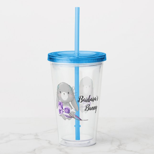 Copo De Acrílico Coelho de Páscoa Personalizado (Frente)