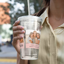 Copo De Acrílico Colagem de Fotos de Amigos | Presente de aniversár