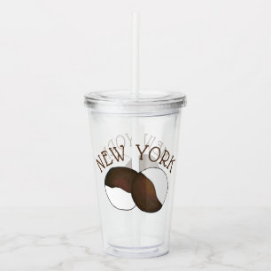 Copo De Acrílico Cookie preto-e-branco Nova Iorque NYC