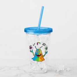Copo De Acrílico Cool Skater Bulldog Blue Acrylic Tumbler