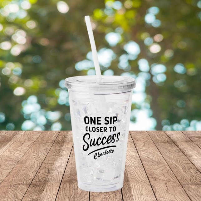 Copo De Acrílico Cota de sucesso motivacional preta (Criador carregado)