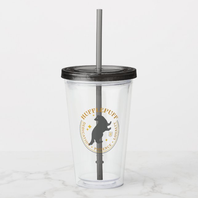 Copo De Acrílico Crachá de Orgulho da Casa Badger HUFFLEPUFF™ (Frente)