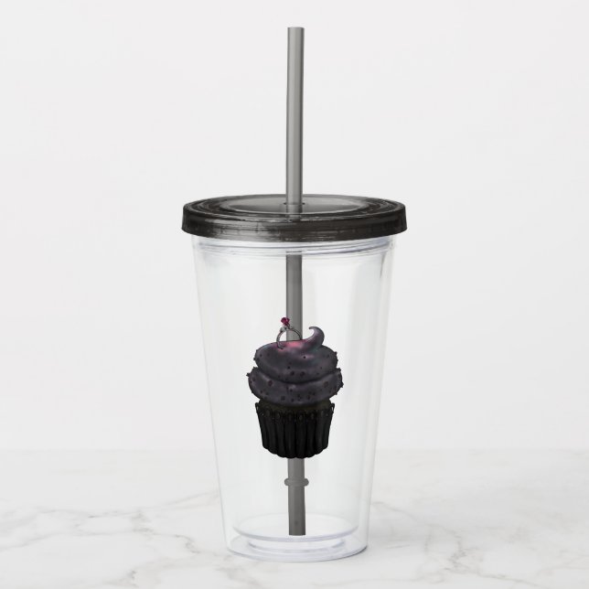 Copo De Acrílico Cupcake Noivado doce (Frente)