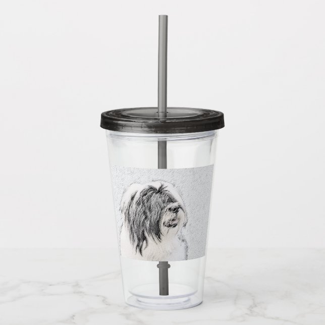 Copo De Acrílico Desenho Collie Com Carapaça - Arte Cachorra Origin (Frente)