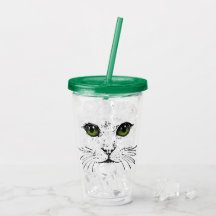 Desenho Preto de Rosto de Gato Sussurrando Olhos V