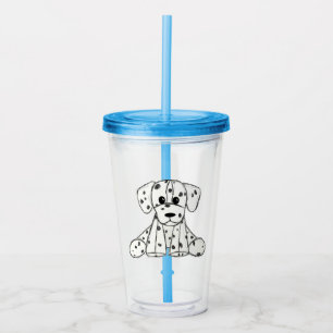Copo De Acrílico Desenho simples de um cão dalmata de pelúcia em pr