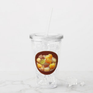 Copo De Acrílico Deserto de Batata Doce e Bola de Taro