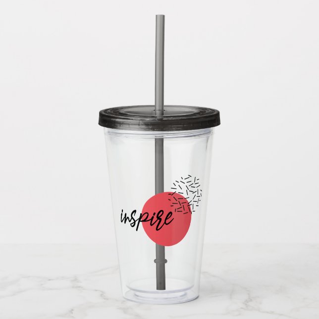 Copo De Acrílico Design de inspiração simples, engraçada, moderna e (Frente)