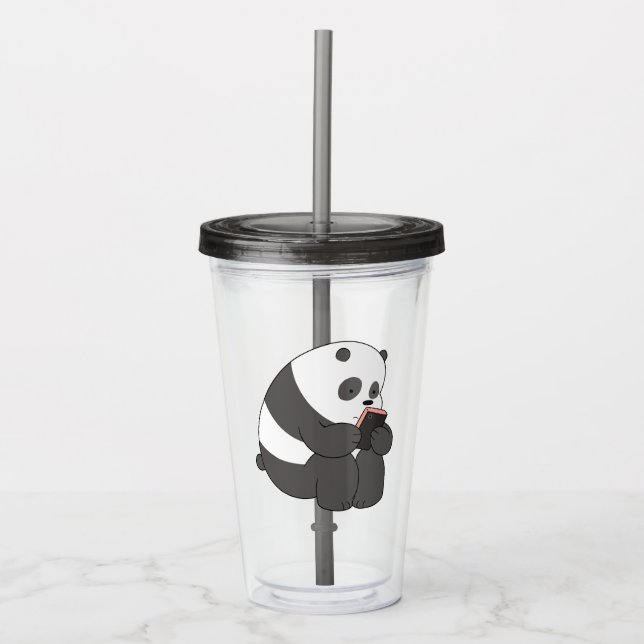 Copo De Acrílico Design de Tumbler do Panda de Ursos sem Curso (Frente)