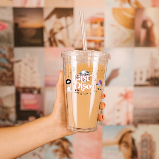 Copo De Acrílico Disco Retro Patinação sobre Rodas | Despedida de S (Criador carregado)