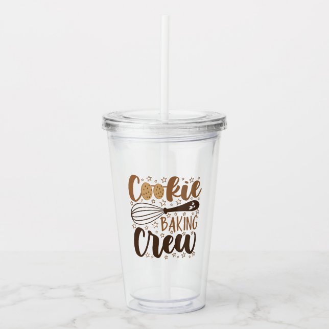 Copo De Acrílico Diversão Cookie Baking Crew Design (Frente)
