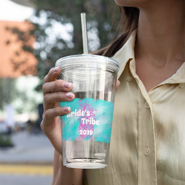 Copo De Acrílico Donas de Casas da Tribo da Noiva com Nomes (Criador carregado)