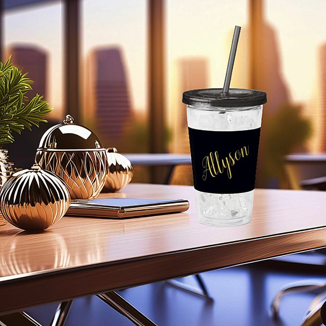 Copo De Acrílico Dourado glamour personalizado (Criador carregado)