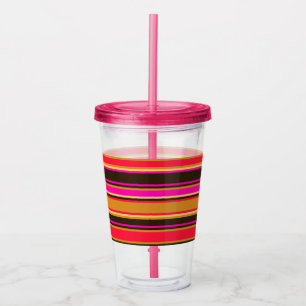 Copo De Acrílico Dourado, Vermelho e Magenta - Tumbler Acrílico Str