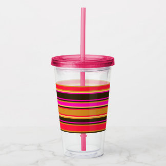 Copo De Acrílico Dourado, Vermelho e Magenta - Tumbler Acrílico Str
