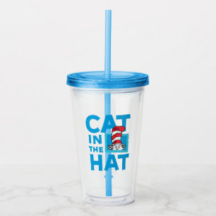 Copo De Acrílico Dr. Seuss Logotipo do Gato no Chapéu
