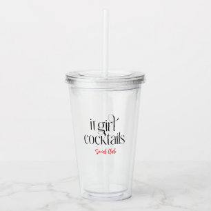 Copo De Acrílico É Menina Coquetéis do Clube Social Tumbler