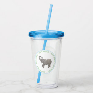 Copo De Acrílico Elefante Bebê