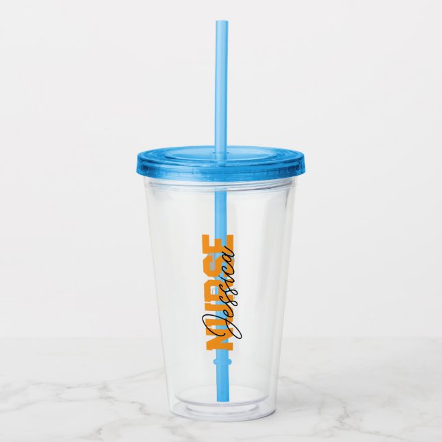 Copo De Acrílico Enfermeiro Personalizado Tumbler Vidro como Gradua (Frente)