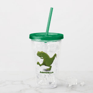 Copo De Acrílico Engraçado humor de desenho animado de T rex dinoss
