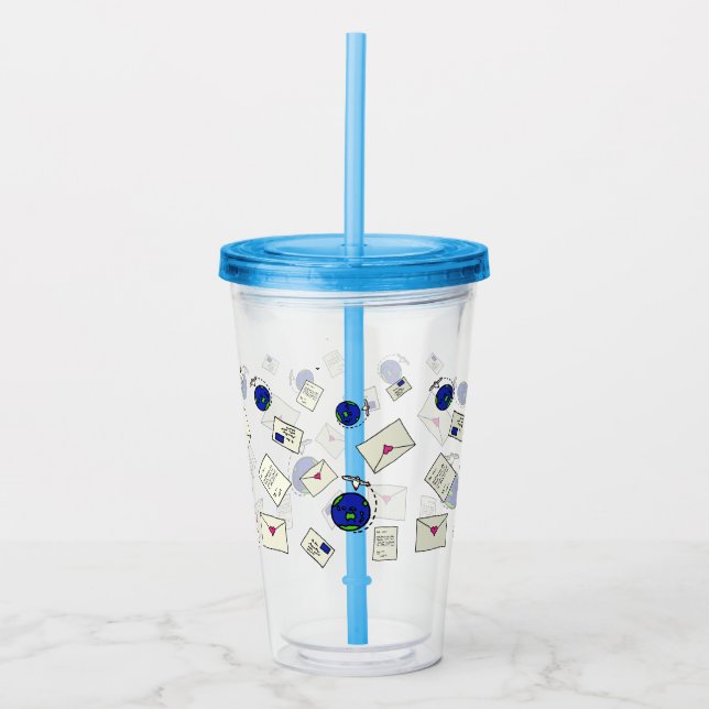 Copo De Acrílico Envie um e-mail pelo mundo (Frente)