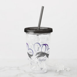 Copo De Acrílico Eu Adoro Borzoi Acrylic Tumbler
