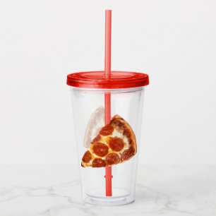 Copo De Acrílico Fatia de pizza de pepperoni clássica da SlipperyJo
