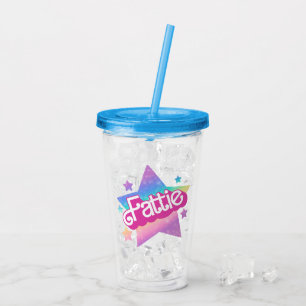 Copo De Acrílico Fattie Plus Size Rainbow Retro 90's Nostalgia Star