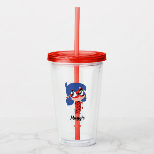 Copo De Acrílico Favor da Festa de aniversário Miraculosa Ladybug C