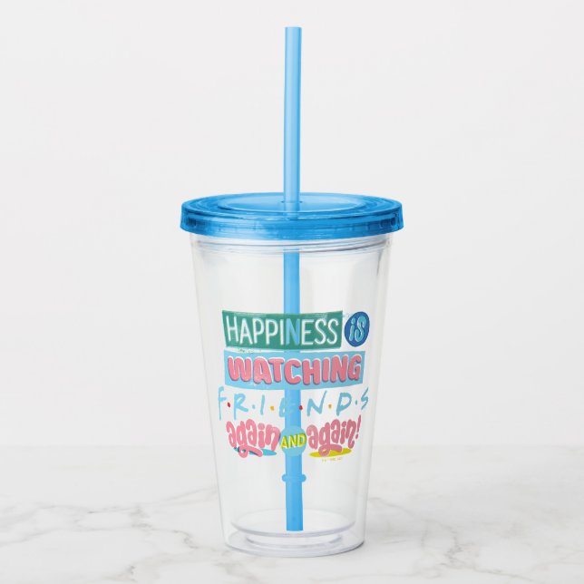 Copo De Acrílico Felicidade está assistindo aos AMIGOS™ de novo e d (Frente)