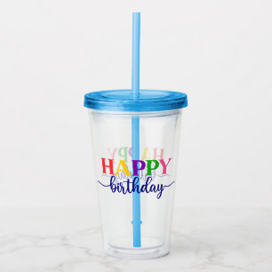 Copo De Acrílico Feliz aniversário