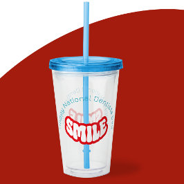 Copo De Acrílico Feliz Tumbler do Dia Nacional dos Dentistas