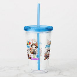 Copo De Acrílico Felz pascoa Bunnies