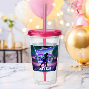 Copo De Acrílico Festa de aniversário do cilindro Vaporwave