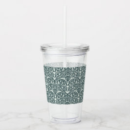 Copo De Acrílico Florais Inspirados em Art Nouveau em Tumbler Trans