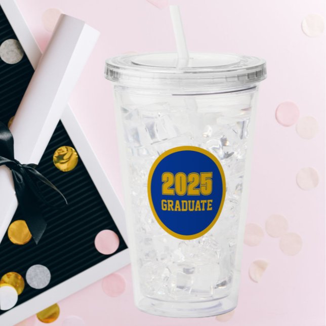 Copo De Acrílico Formando Real Azul e Dourado Círculo (In Situ Graduation)