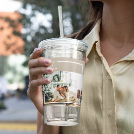Copo De Acrílico Foto da família moderna | Feliz alegre abençoada