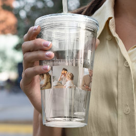 Copo De Acrílico Foto de Colagem Moderna e Melhor Família Nunca Mel