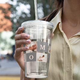 Copo De Acrílico Foto de Colagem Moderna Melhor Presente de Mãe Ros