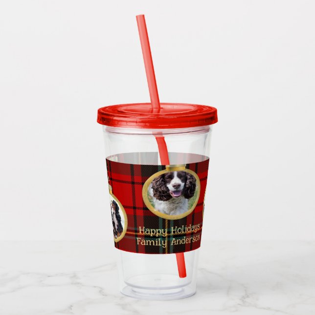 Copo De Acrílico Foto de Natal Baubles Feliz Bênção Esperança (Esquerda)