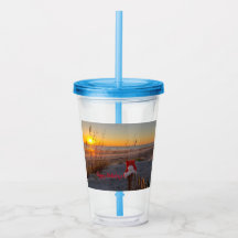 Foto do tema Acrylic Tumbler com Holiday Beach
