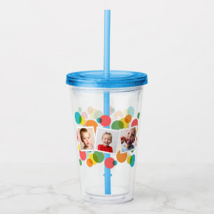 Copo De Acrílico Fotos e Bolinhas personalizados