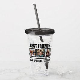 Copo De Acrílico Fotos e texto personalizados dos melhores amigos