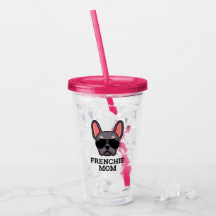 Copo De Acrílico Frenchie Dog Mamãe Lilac e Tan French Buldog