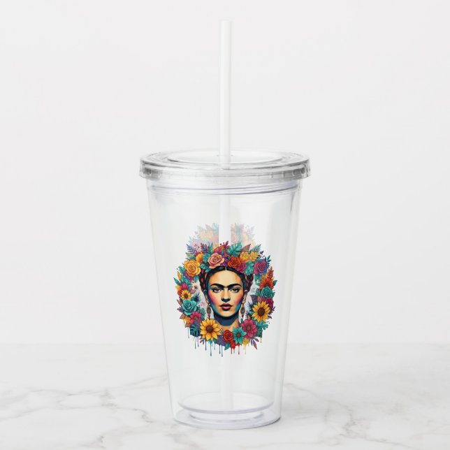 Copo De Acrílico Frida Kahlo (Frente)