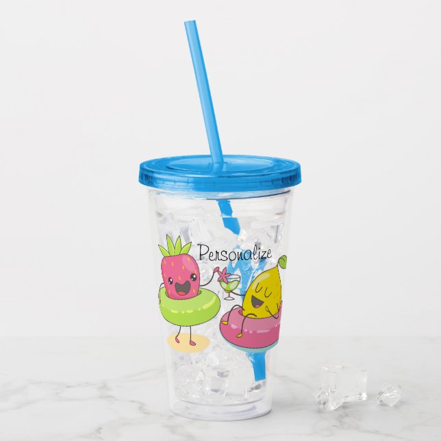 Copo De Acrílico Fruta do verão de Kawaii (Gelo frontal)